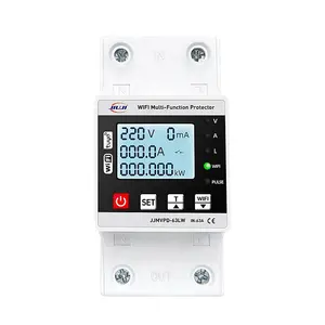 A80a Tuya App LCD sin conexión Wifi multifunción sobre bajo voltaje Protector proteger el hogar electrodoméstico Din Rail