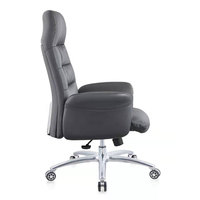 Chaise de bureau pivotante à dossier haut en cuir noir, de haute qualité, siège de bureau en cuir
