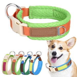 Aanpasbare Luxe Kraag Voor Huisdieren Intrekbaar Gaas Met Solide Patroon In Modekleuren Premium Dikke Grote Hondenhalsbanden - Product Image 2