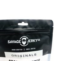 Sachet refermable noir mat personnalisé imprimé en héliogravure, étanche, avec fermeture éclair, pour viande séchée et médicaments