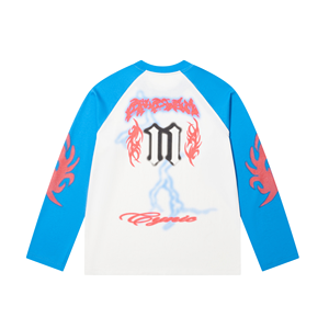 T-shirts à <span class=keywords><strong>manches</strong></span> raglan avec logo imprimé, <span class=keywords><strong>manches</strong></span> <span class=keywords><strong>longues</strong></span>, graphiques, vente en gros, pour hommes et femmes, sur mesure, coupe oversize - Product Image 4