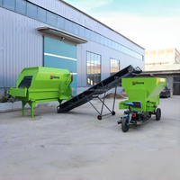 Nouvel équipement d'alimentation du bétail en acier durable, 3 pièces, mélangeur horizontal fixe TMR, mélangeur de fourrage, convoyeur, épandeur haute performance