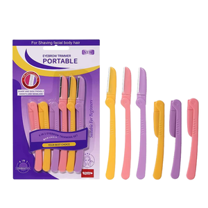 Kit de Depilación Facial de 6 Piezas, Depiladora de Cejas de Acero Inoxidable Ecológica, Depiladora Facial Biodegradable, Cuchillas de Seguridad - Product Image 1