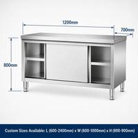 Table de travail à une seule porte 201 SS avec étagère de rangement |   Équipement de restauration commerciale |   Cuisine de restaurant sur mesure