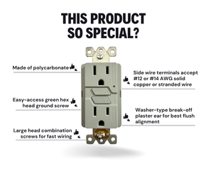 ซ็อกเก็ตอัจฉริยะ125V GFI TR 20Amp เต้าเสียบ <span class=keywords><strong>GFCI</strong></span> ทนการงัดแงะ - Product Image 5