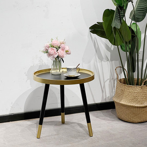 Nordic minimalist luxury wrought iron coffee <b>table</b>, simple living room home <b>small</b> apartment round coffee <b>table</b> marble coffee - Product Image 1