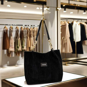 Sac à bandoulière rétro décontracté avec super phare en velours portable Sac à main pour femmes - Product Image 5