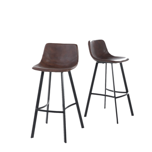 LU Tabouret haut commercial moderne en acier inoxydable pour l'extérieur Chaise en cuir personnalisable Dossier de loisirs Salon Hôtel Salle à manger - Product Image 4