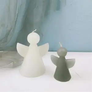 Y295 ديي 3D لطيف ملاك الثلج على شكل شمعة قالب من البلاستيك