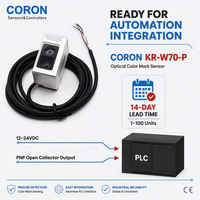 Capteur optique CORON KR-W70-P, affichage LED rouge à 4 chiffres, détection de marqueur de couleur par segment, sortie PNP, plage de détection 20-70 mm