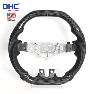 Volante de Fibra de Carbono Real para Dodge Charger Challenger <span class=keywords><strong>Durango</strong></span> 2011 2012 2013 2014, Diseño Plano Superior e Inferior, Envío desde Almacén <span class=keywords><strong>en</strong></span> EE. UU. - Product Image 1