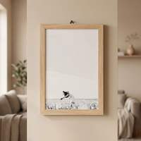 Cadre photo mural vertical Infantasie N3 18x26cm en chêne naturel MDF avec verre acrylique et support métallique