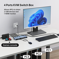 Commutateur KVM HDMI 8K 4K 4 ports 8K 60HZ 4 entrées 1 sortie, MT-VIKI commutateur KVM HDMI 8K 60HZ 4K 120HZ 2 entrées 1 sortie 4 entrées 1 sortie, 4X1 2X1