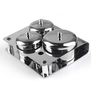 Stainless Steel 3 5 Piece Manicure Acrylic Powder Liquid Container Jar Organizer Tray Lid Salon Nail Art <b>Storage</b> Holder <b>Tool</b> - Product Image 2