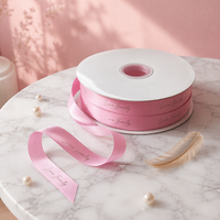 Ruban en polyester satiné imprimé sur mesure, idéal pour l'emballage de cadeaux, les bouquets de fleurs et les décorations de fêtes de mariage