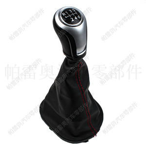 Funda de Palanca de Cambios de Cuero para Coche, 6 Velocidades, Línea Roja, Negra, para Volkswagen Caddy Golf 6, Ergonómica - Product Image 3