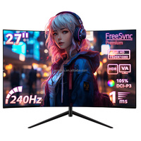 Moniteur incurvé personnalisé 27" 2K/4K 240Hz avec VGA/HDIM pour maison, bureau, entreprise, anti-lumière bleue, gaming