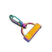 Mousqueton en métal, couleur arc-en-ciel, pièces, boucle de corde fixe, fermoir de ceinture en chaîne pour animal de compagnie