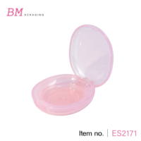 Vente en gros emballage personnalisé Crean Blush Récipient vide vide de forme ovale 38MM pour blush rose transparent