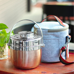 กล่องเบนโตะหุ้มฉนวนทองแดงทรงสี่เหลี่ยมผืนผ้า1.2L น้ำหนักได้5กก. 1.5L เป็นมิตรกับสิ่งแวดล้อมทันสมัย - Product Image 2