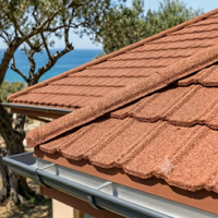 Tuiles de toiture revêtues de pierre, tuiles métalliques revêtues d'aluminium et de zinc, tuiles de toiture pour villas