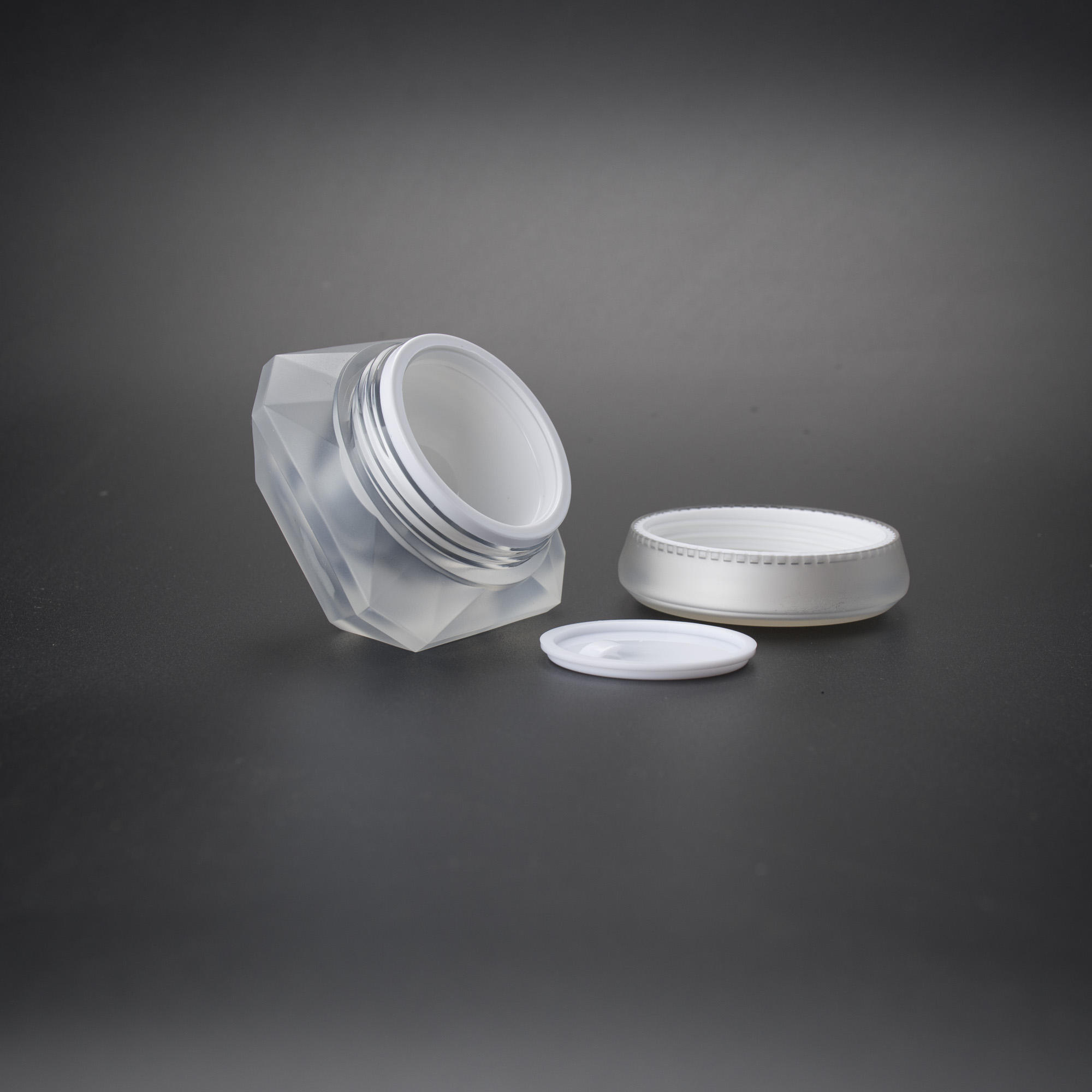 自有品牌钻石样品罐闪粉奢华罐,粉色盖子