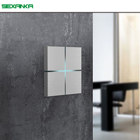 SEXANKA Système domotique intelligent Interrupteurs muraux intelligents tactiles en métal à contact sec