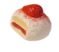 Jouets anti-stress à presser en forme de gâteau à la crème au lait fraise mignon, jouets TPR Kawaii Mochi Cake Soft Taba Squishy à remontée lente