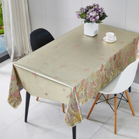 Nappe en PVC métallisé RNPT motif feuilles d'automne, avec support tissé, anti-taches et facile à nettoyer pour table à manger