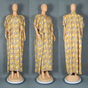 Dashiki Dubai Abaya taglie forti Africa stampa abbigliamento manica corta Maxi abito <span class=keywords><strong>turchia</strong></span> abiti musulmani abiti africani da donna - Product Image 6