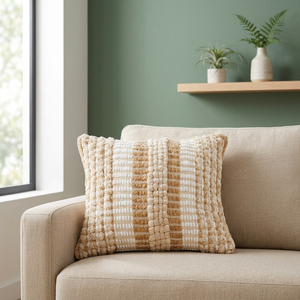New Style Customised Organic Bohemian 45x45 cm Square Natural Cotton Hand Knotted Woven Zipper Closure Cushion Cover <b>Pillow</b> Case - Product Image 2