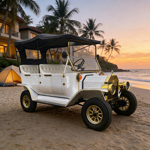 Voiture de tourisme électrique rétro haut de gamme, 6 places, certifiée CE, à batterie, chariot vintage pour complexe hôtelier et parc d'attractions - Product Image 1