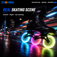 Roues de patins à roulettes LED 76/80/110 mm à changement de couleur, roues lumineuses clignotantes en PU, haute élasticité, fournisseur OEM d'usine