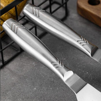 Spatule de cuisine moderne en acier inoxydable, manche droit, lame de 12 cm, épaisseur 1,5 mm, réversible, compatible lave-vaisselle