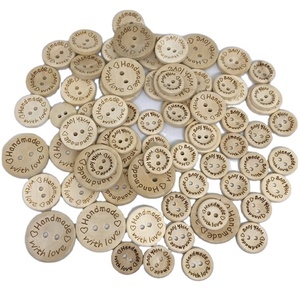 Nhà Máy Bán Vòng 15Mm 20Mm 25Mm 2-Lỗ Tùy Chỉnh Flatback Nút Gỗ Cho <span class=keywords><strong>DIY</strong></span> May Craft - Product Image 1