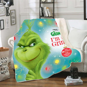 22 Cores Atacado Feliz Natal Grinches Imprimir Cobertores De Lance Duplo Mais Grosso Lado Plush <span class=keywords><strong>Fleece</strong></span> Halloween Cobertores para Presentes - Product Image 2