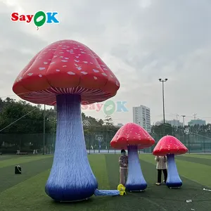 Custom Size Giant Antenna Blow-up Inflatable Mushroom Led Plant Model For Ground Decorations Music Festival Lighting Festival