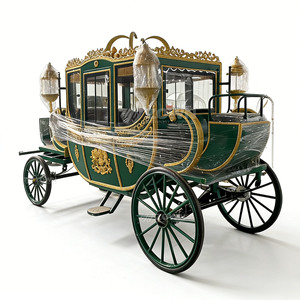 Carruaje eléctrico real de alta calidad para bodas y turismo, color verde, en venta. - Product Image 1