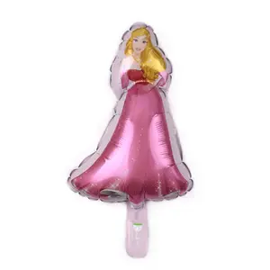 All'ingrosso mini formato principessa a tema della bella addormentata bambola lamina congelata di elio palloncino per ragazze festa di compleanno decorazione