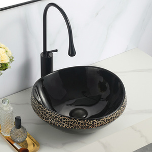 <span class=keywords><strong>Lavabo</strong></span> de Porcelana Moderno Kidoir, Color Negro con Baño de Oro, <span class=keywords><strong>Lavabo</strong></span> <span class=keywords><strong>Antiguo</strong></span> para Baño, <span class=keywords><strong>Lavabo</strong></span> Tipo Vaso Electrochapado - Product Image 5
