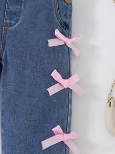 Pantalons pour bébé imprimés à la mode, style coréen décontracté, denim <span class=keywords><strong>cargo</strong></span>, printemps 2025 - Product Image 4