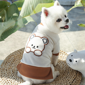 Pet <b>Bear</b> Print T-Shirt With Skirt Set For Dogs Cats <b>Cute</b> Polyester Clothes Medium Size - Product Image 5