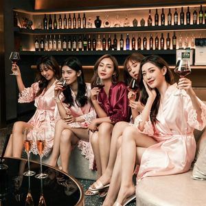 Summer Lace Sleepwear Bride Maid Wedding Women Casual Home Night <strong>Dress</strong> Xll Robe Gown Solid Embroidery Kimono Bathr - Product Image 3