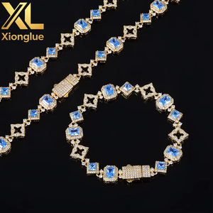 Hip Hop Fine Jewelry 11MM Gold Plated Iced Out Four Leaf <b>Clover</b> 5A Zircon Mens Cuban Link Chain <b>Bracelet</b> Bangles Necklace - Product Image 1