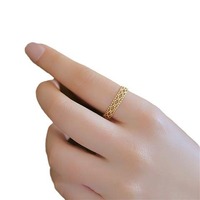Nouvelle bague tendance 2026 au design de niche, en dentelle, réglable avec chaîne, fabrication fine, ensemble de bagues pour doigts