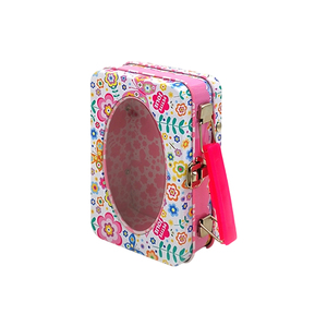 Caja de lata con cerradura y ventana; Caja de lata de embalaje de dulces con asa; Caja de lata rectangular personalizada - Product Image 3