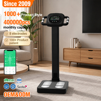 Báscula Digital de Grasa Corporal de 200 kg, Báscula Inteligente de Baño de Alta Precisión con Plataforma de Vidrio Templado, Báscula de Peso Corporal