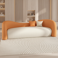 Canapé d'angle tendance pour appartement de luxe, revêtement en tissu anti-griffures pour chat |   Cadre en bois massif de style nordique moderne