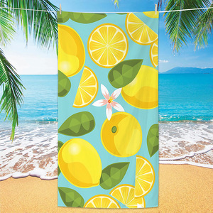 Lemon Motif Microfiber Beach Towel <b>Printed</b> Pool Towel Sand Free Super Absorbent Lightweight Non-Fading Compact for Swimming Pool - Product Image 6