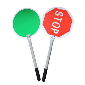 Çift taraflı yansıtıcı el düzenlenen yaya geçişi guard güvenlik uyarı trafik kontrol kürek el dur/Go güvenlik işaretleri - Product Image 1